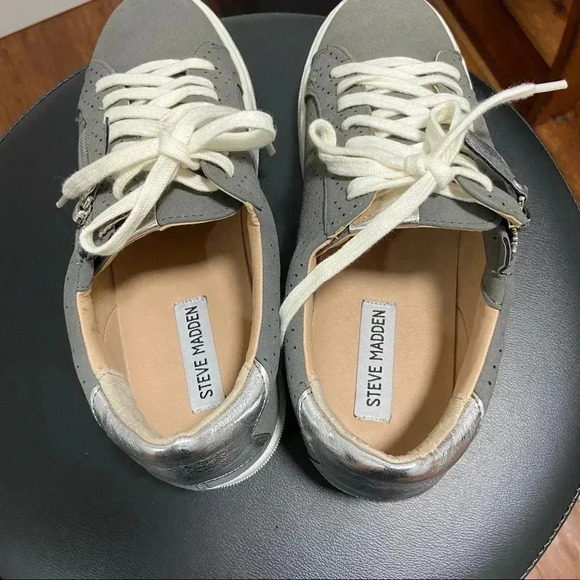 steve madden sabrina grey sneakers size 8 - Picture 4 of 10